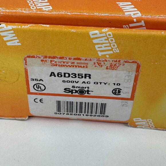 Amp-Trap 2000 Smart Spot A6D35R Dual Element Time Delay Fuse 35A 600V AC/DC BX10 - Picture 8 of 9